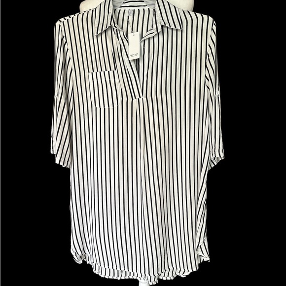 EKUAER Women’s Beach Stripe Bikini Cover/Blouse Size Small BNWT - Picture 2 of 10